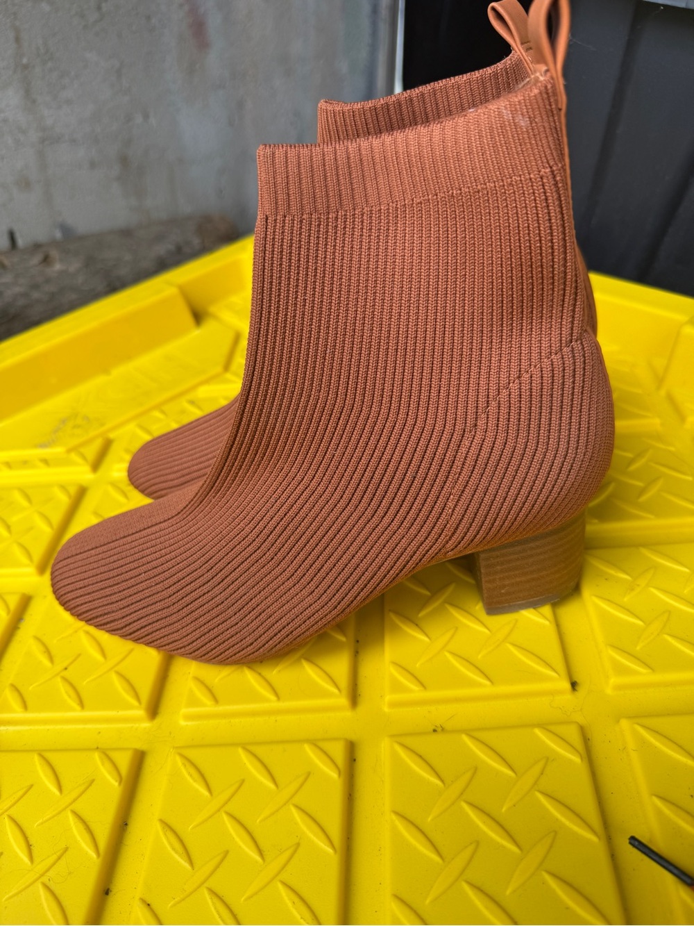 Knit Ankle Boot in Terracotta - Women
